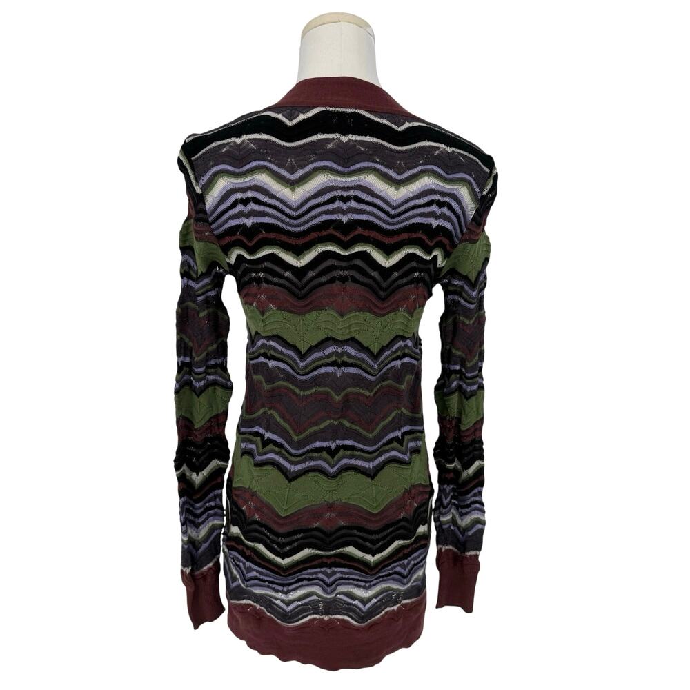 Missoni Chevron Knit Cardigan Sweater Women’s US 4 Multicolor Boho Designer - Picture 3 of 7